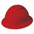Americana Vent Full Brim Hard Hat w/ Mega Ratchet Suspensions - Red